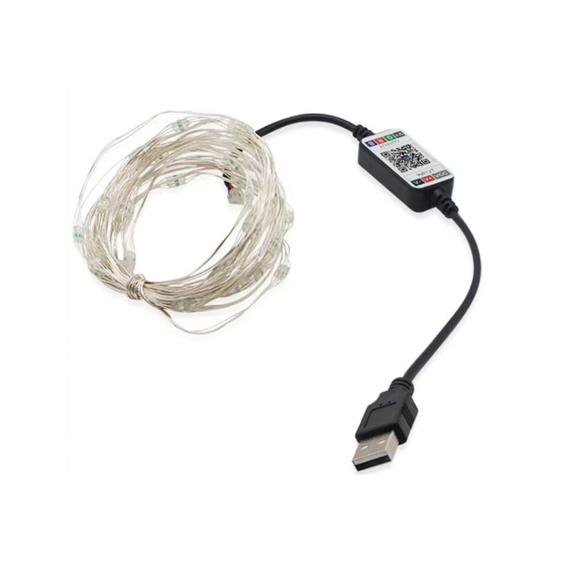 ซิงค์กันน้ำสมาร์ทไฟตกแต่งพลังงานแสงอาทิตย์ RGB WIFI APP ควบคุม LED ลวดทองแดง