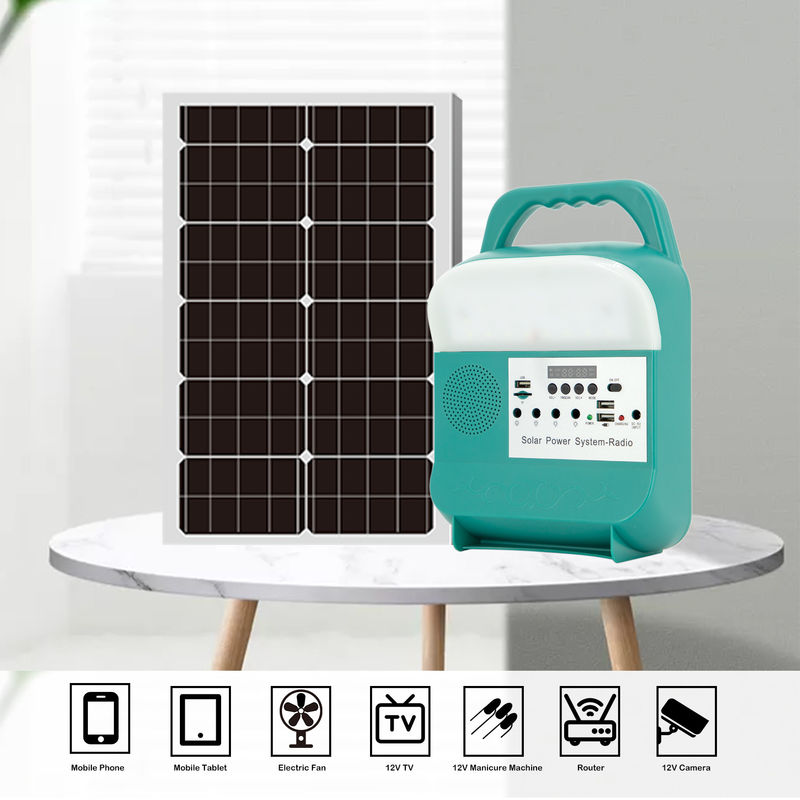 แหล่งจ่ายไฟ 12V เครื่องกำเนิดไฟฟ้าพลังงานแสงอาทิตย์แบบพกพาพร้อมวิทยุ Solar Energy Light
