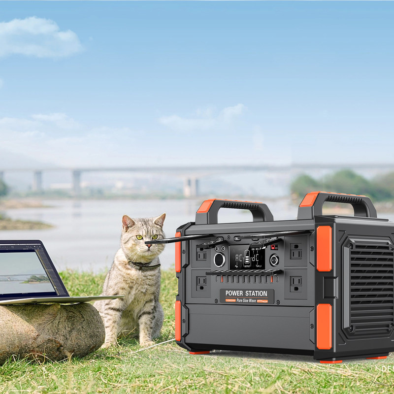 เครื่องกำเนิดไฟฟ้าพลังงานแสงอาทิตย์แบบพกพากลางแจ้ง 1000w Power Station พร้อม Type C