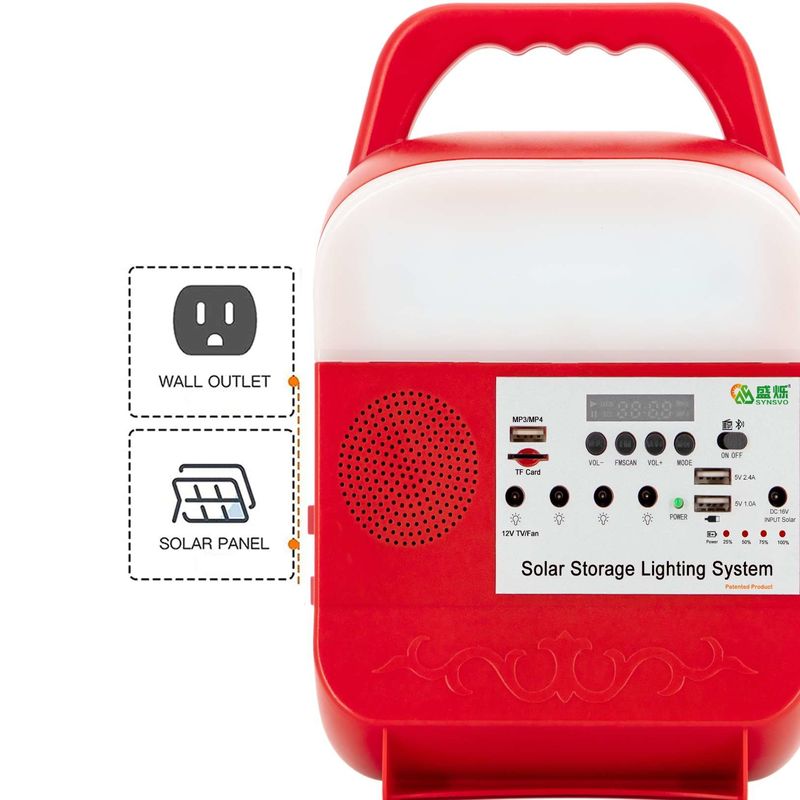 Home 12v DC Solar Lighting Energy System มินิแบบพกพา 25w Ups Portable Home Mp3
