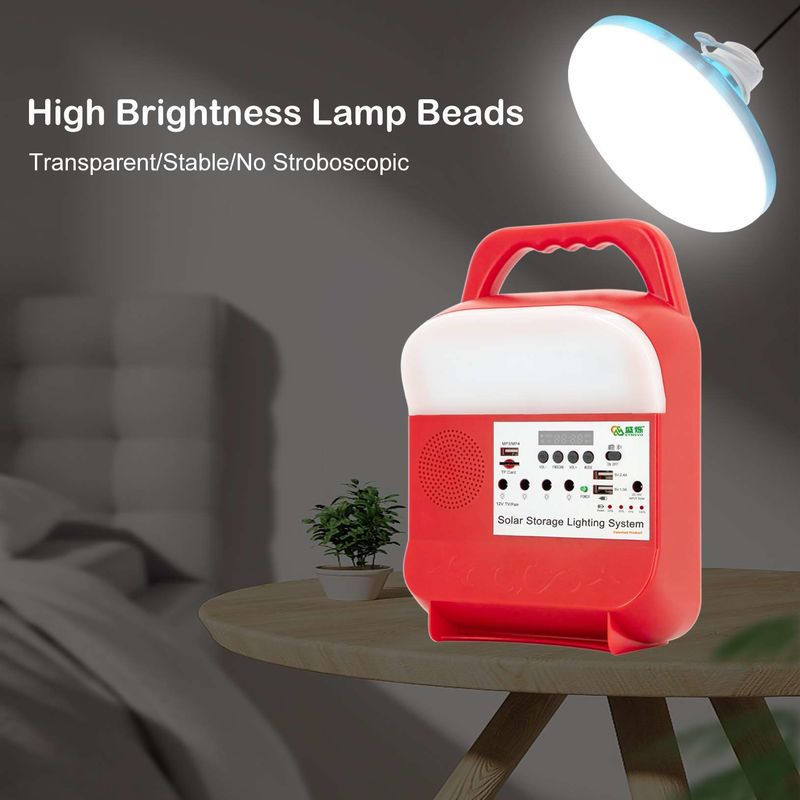 Small Home Portable Mini Solar Powered Supply สำรองระบบพลังงานแสงสว่างพร้อม LED