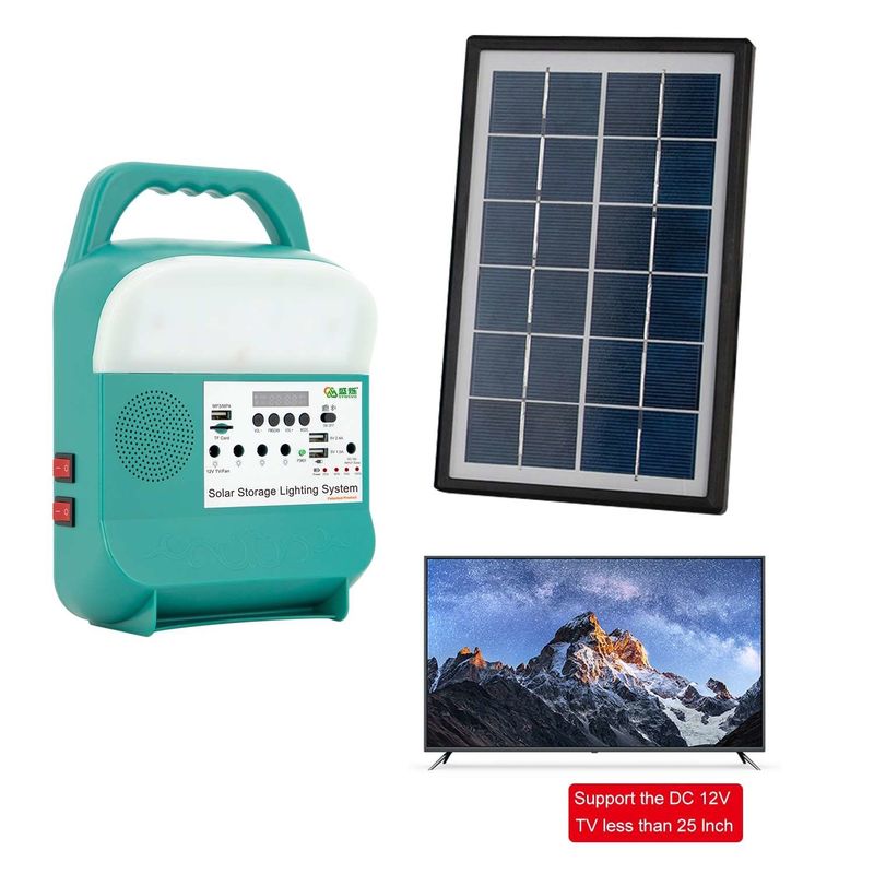 12V Portable Home Solar Lighting System พลังงาน USB ชาร์จสำหรับในร่ม