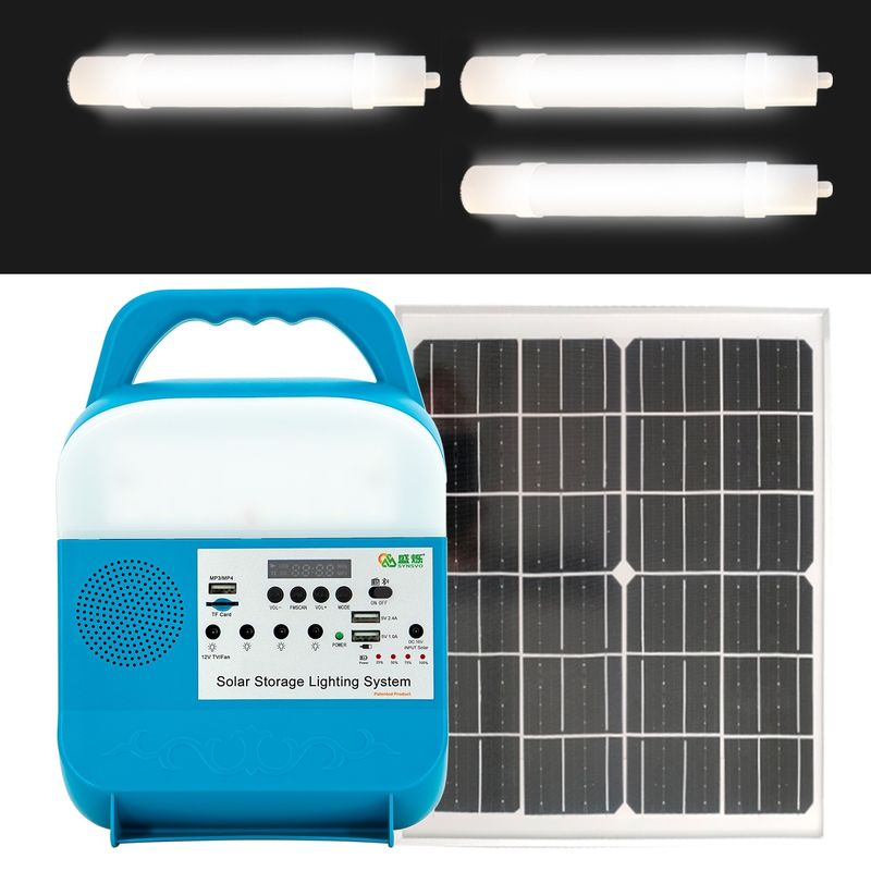 SRE-618-C ระบบเครื่องกำเนิดไฟฟ้าพลังงานแสงอาทิตย์ไฟฉุกเฉินพร้อมลำโพงเพลงวิทยุ FM