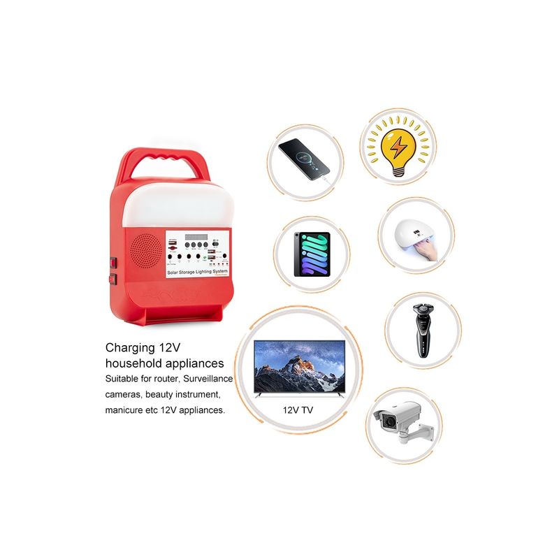 สถานีพลังงานแสงอาทิตย์แบบพกพากลางแจ้ง Power Bank Station แบบชาร์จได้ Camping Solar Flash Light