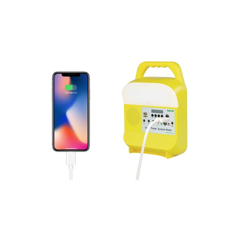 ไฟฉุกเฉิน Led พลังงานแสงอาทิตย์แบบพกพาแบบชาร์จได้พร้อมฟังก์ชั่น Dc Bulb Power Bank 20W