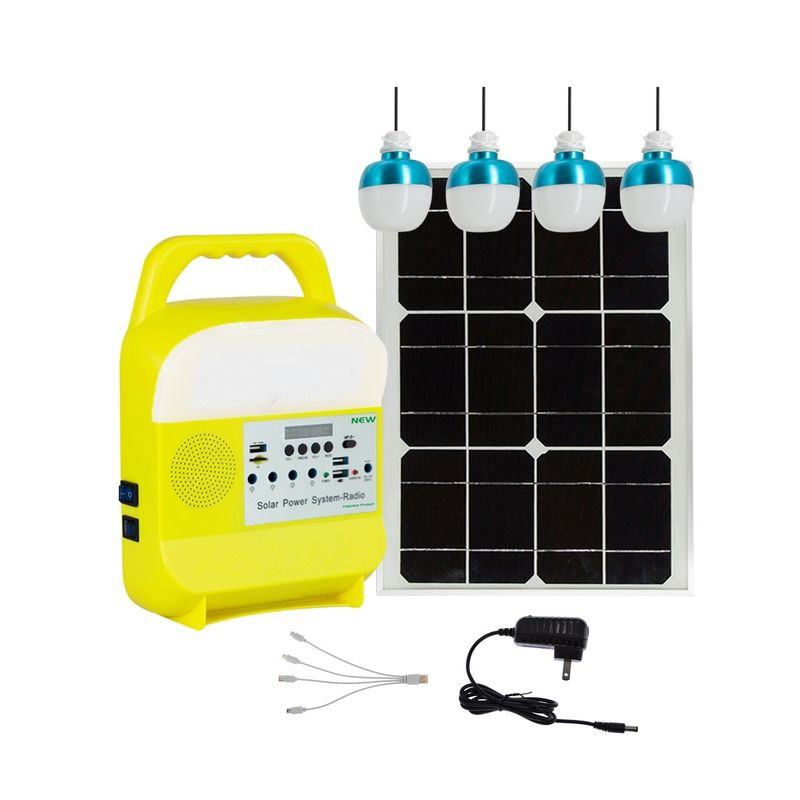 ไฟฉุกเฉิน Led พลังงานแสงอาทิตย์แบบพกพาแบบชาร์จได้พร้อมฟังก์ชั่น Dc Bulb Power Bank 20W