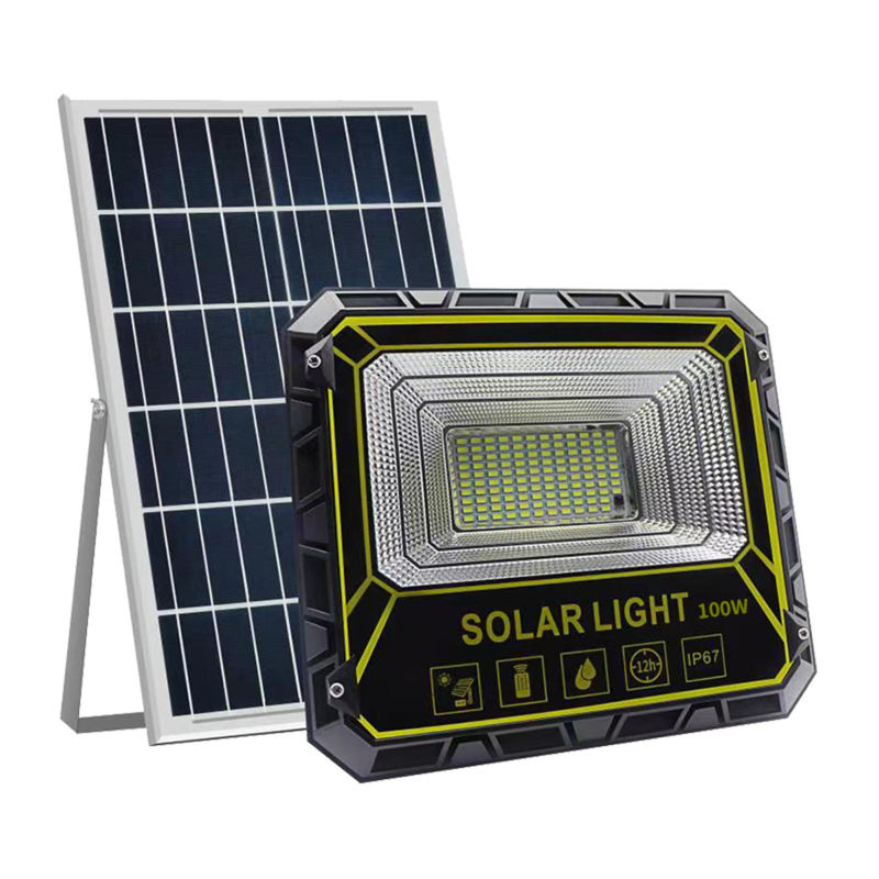 น้ำท่วมไฟพลังงานแสงอาทิตย์ที่มีประสิทธิภาพสูง Super Bright โฟกัสกลางแจ้ง Led Solar Street 100W