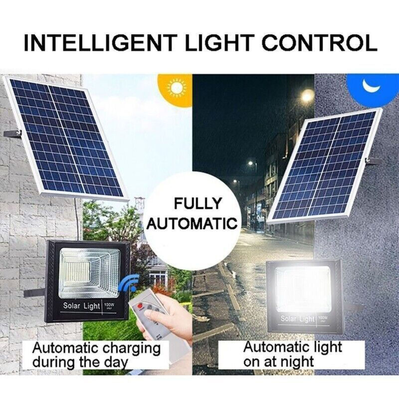 300W Super Power Solar Flood Light Outdoor Street Sport การควบคุมระยะไกล
