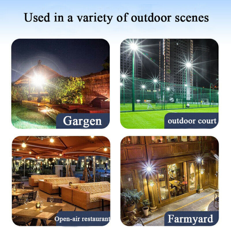 ไฟสวนน้ำท่วมพลังงานแสงอาทิตย์กันน้ำ 3000lm ABS Motion Sensor LED โปรเจ็กเตอร์กลางแจ้ง