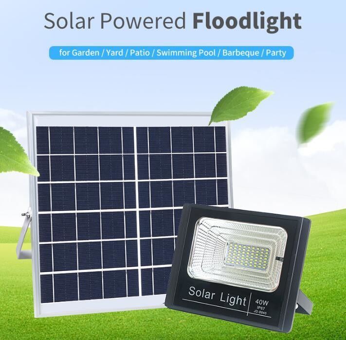 100W Jd-8840 สวนไฟน้ำท่วมพลังงานแสงอาทิตย์ Cool White 8PCS LED ประหยัดพลังงาน Solar