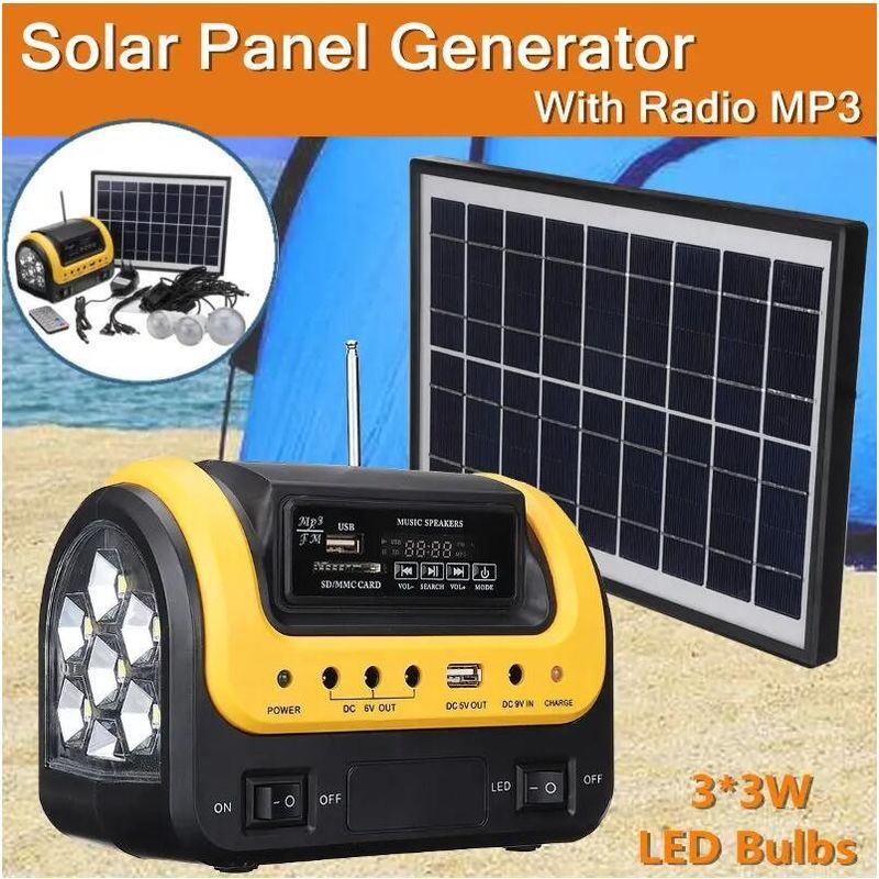 FCC EMC 5W 6V โคมไฟพลังงานแสงอาทิตย์แบบพกพา 12PCS SMD LED รถ เรือ Solar Light Kit