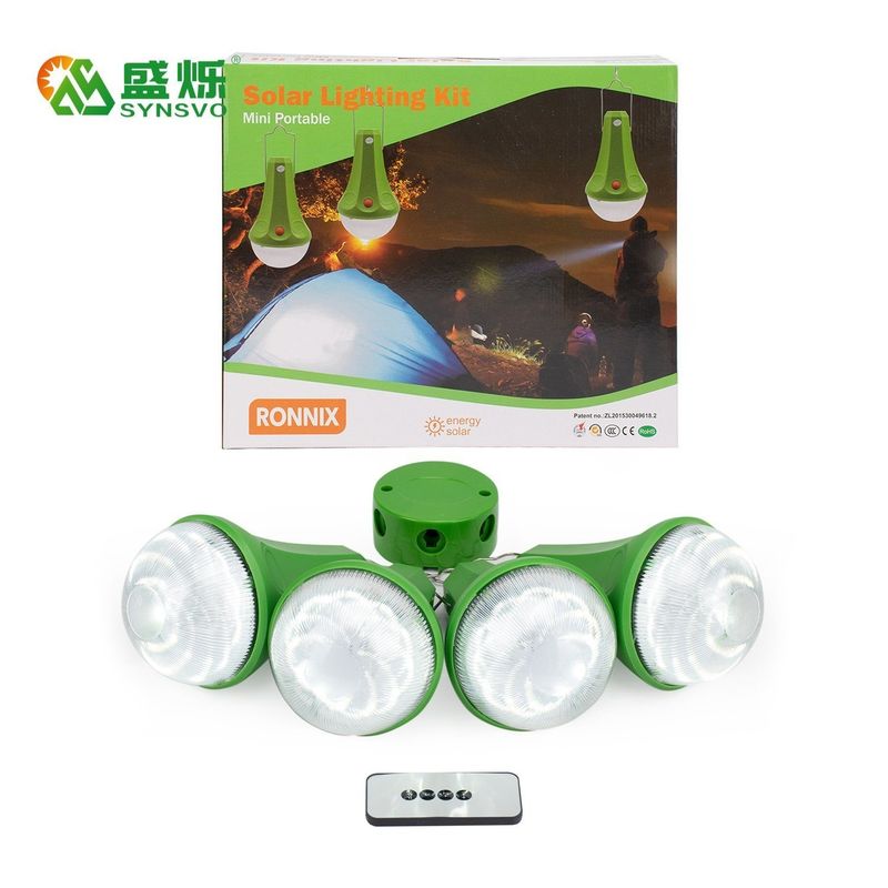 รีโมทคอนโทรล 435lum Solar Mini Home Lighting System 14Hrs ถึง 48Hrs เวลาทำงาน