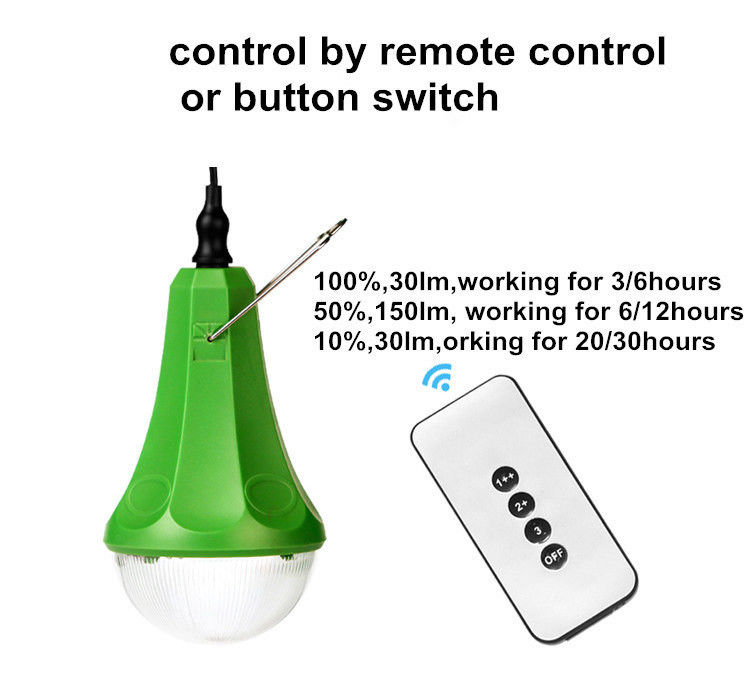 รีโมทคอนโทรล 435lum Solar Mini Home Lighting System 14Hrs ถึง 48Hrs เวลาทำงาน