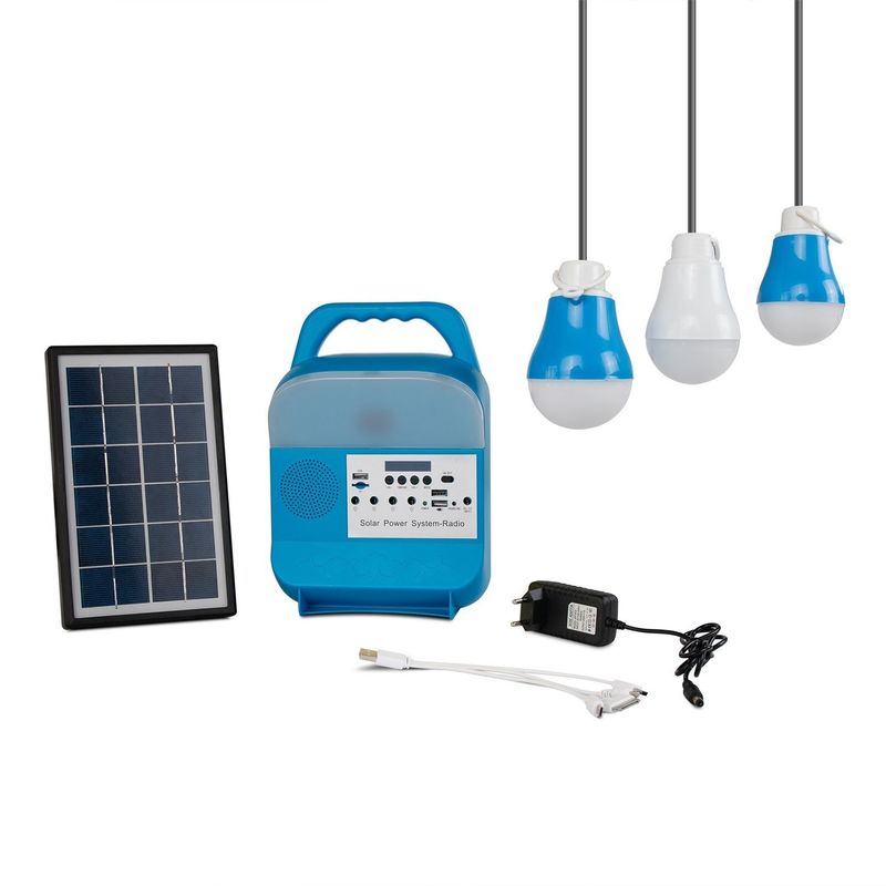 3W 12PCS SMD LED ระบบไฟส่องสว่างพลังงานแสงอาทิตย์ขนาดเล็ก Outdoor Camping Mobile Power Supply