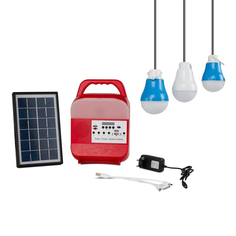 3W 12PCS SMD LED ระบบไฟส่องสว่างพลังงานแสงอาทิตย์ขนาดเล็ก Outdoor Camping Mobile Power Supply