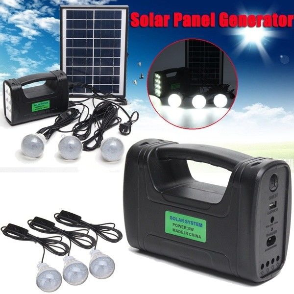 12PCS SMD LED 3W 4W 5W ชุดโคมไฟพลังงานแสงอาทิตย์ในร่มพร้อมแบตเตอรี่ตะกั่วกรด 4Ah