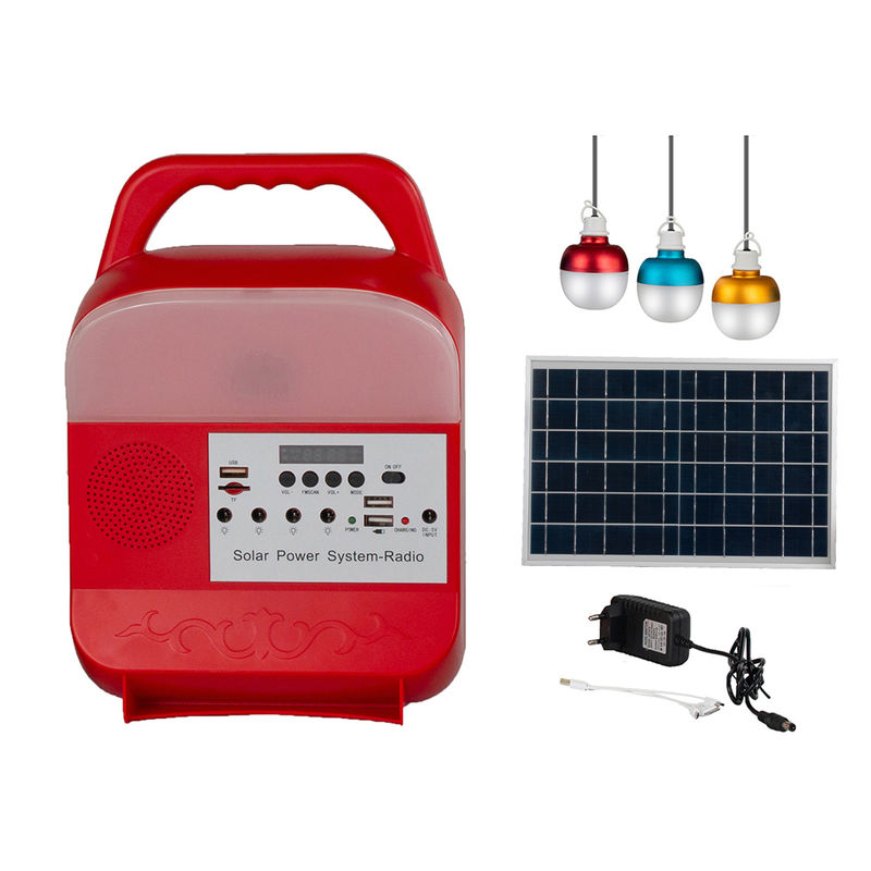 แบตเตอรี่แบบชาร์จไฟ 9W LED 3 หลอดไฟระบบพลังงานแสงอาทิตย์ IP65 แผงโซลาร์เซลล์สำหรับ Home