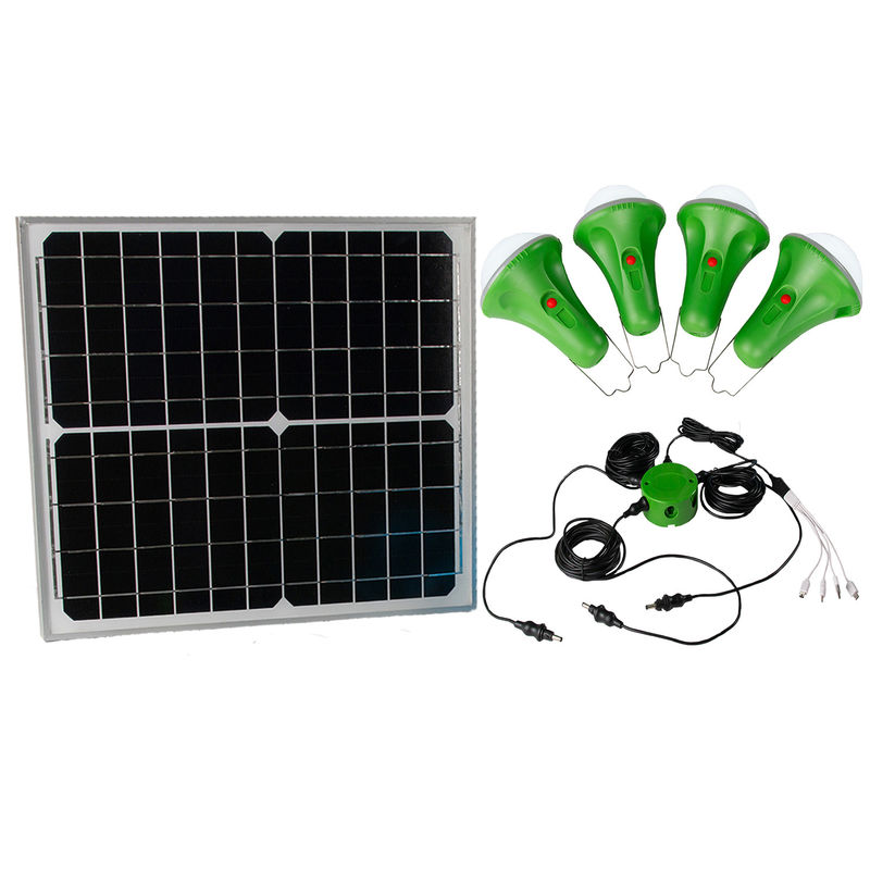 4 * 50PCS LED Solar Energy Kit ระบบไฟส่องสว่างภายในบ้านด้วยพลังงานแสงอาทิตย์พร้อมการชาร์จโทรศัพท์