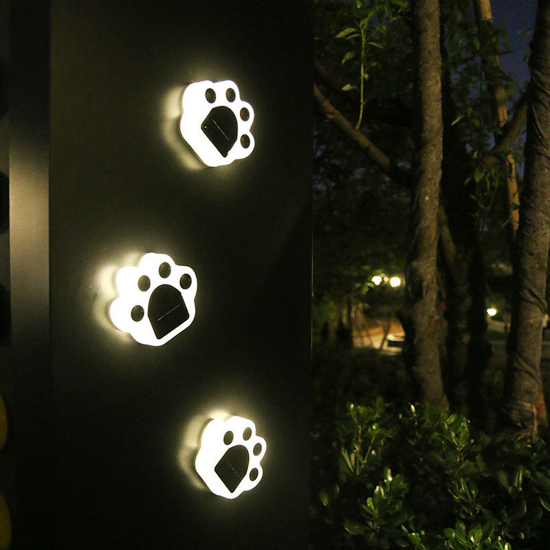 ไฟตกแต่งพลังงานแสงอาทิตย์ขนาด 5,000K 70lm เสียบ Cat Paw Print โคมไฟสนามหญ้าพลังงานแสงอาทิตย์