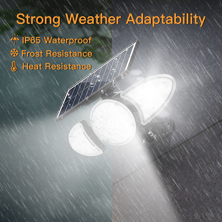 40000H อายุการใช้งาน 3.7V 2500mAh โคมไฟติดผนังพลังงานแสงอาทิตย์ 38PCS LED Wall Motion Sensor Light