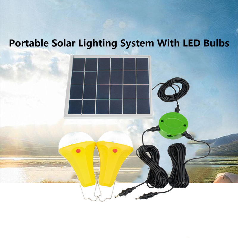 2pcs * 3W หลอดไฟพลังงานแสงอาทิตย์แบบพกพาสำหรับ Home Outdoor Camping Lighting System