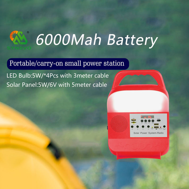 6000Mah 5kw แบบพกพาเครื่องกำเนิดไฟฟ้าพลังงานแสงอาทิตย์ชุดระบบแสงสว่าง Handed Type