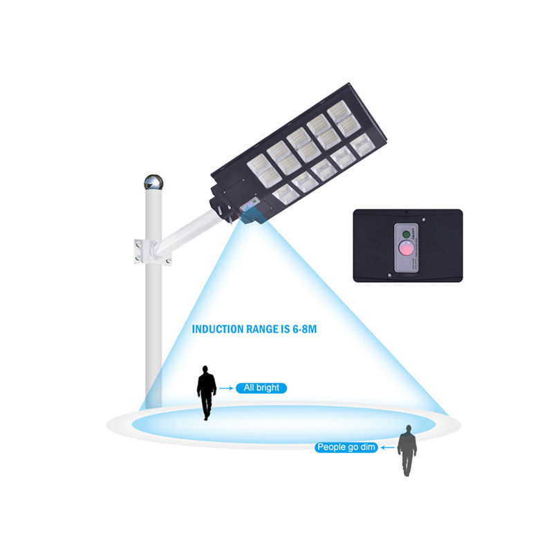 Motion Sensor Streetlight ABS Waterproof IP65 100w 300w ไฟถนนพลังงานแสงอาทิตย์ในตัว