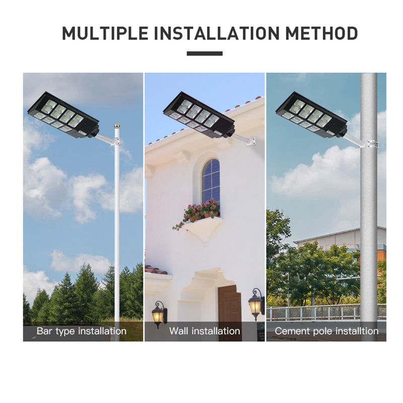 Motion Sensor Streetlight ABS Waterproof IP65 100w 300w ไฟถนนพลังงานแสงอาทิตย์ในตัว