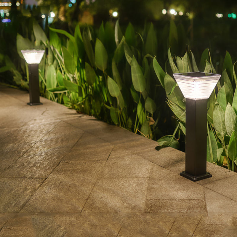 Minimalist 7W LED ไฟสวนพลังงานแสงอาทิตย์ตกแต่งภูมิทัศน์โคมไฟสนาม LED โคมไฟสนามหญ้า