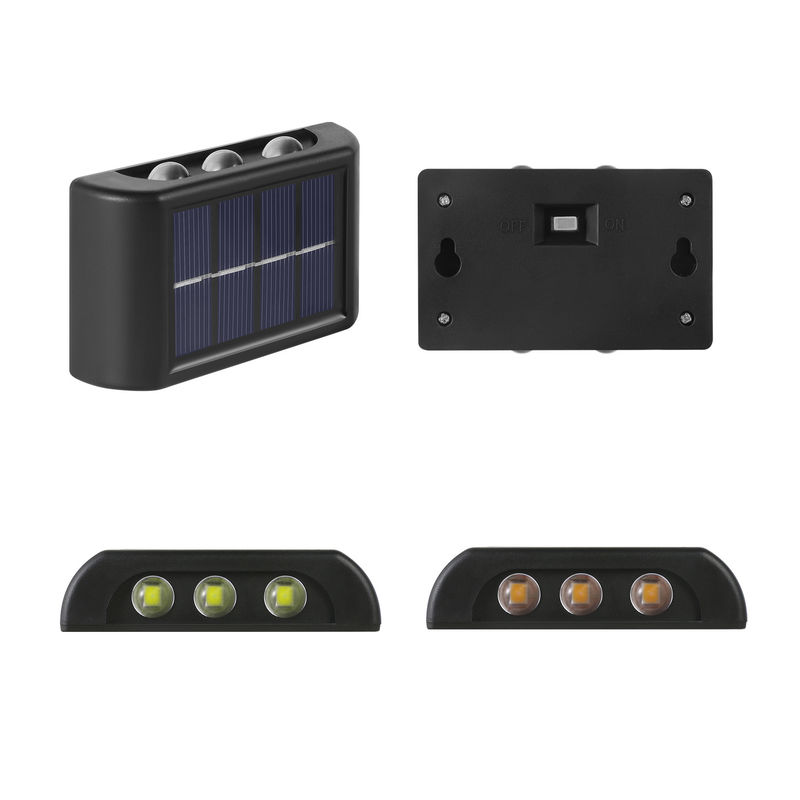 เรืองแสงบรรยากาศกันน้ำโคมไฟติดผนัง 600mah พลังงานแสงอาทิตย์ LED สวนตกแต่งกลางแจ้ง
