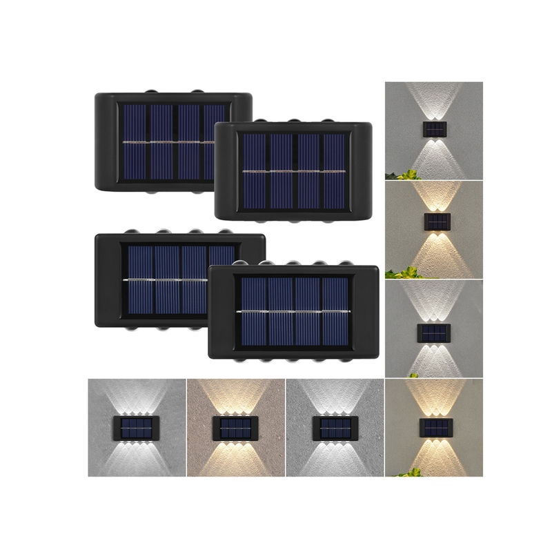 เรืองแสงบรรยากาศกันน้ำโคมไฟติดผนัง 600mah พลังงานแสงอาทิตย์ LED สวนตกแต่งกลางแจ้ง