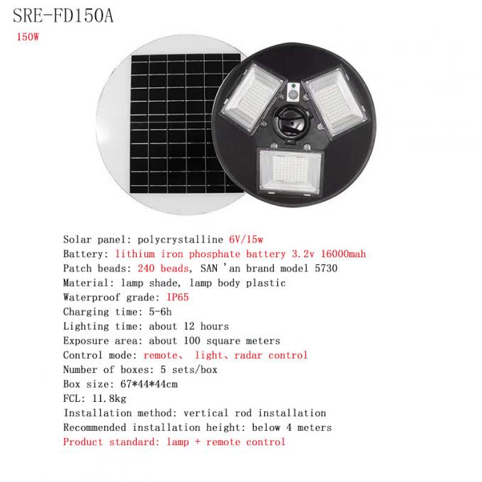 รอบ UFO Solar Light Waterproof IP65 150W 250W 1
