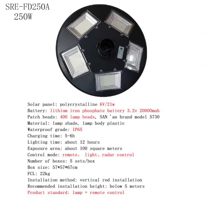 รอบ UFO Solar Light Waterproof IP65 150W 250W 3