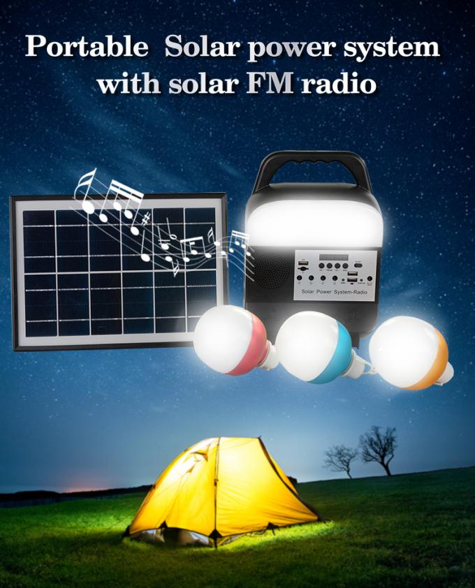 Portable Solar Energy System Camping Lamp Power Supply Microgenerator Home Emergency Light Multifunctional Solar Radio Frequency Modulation