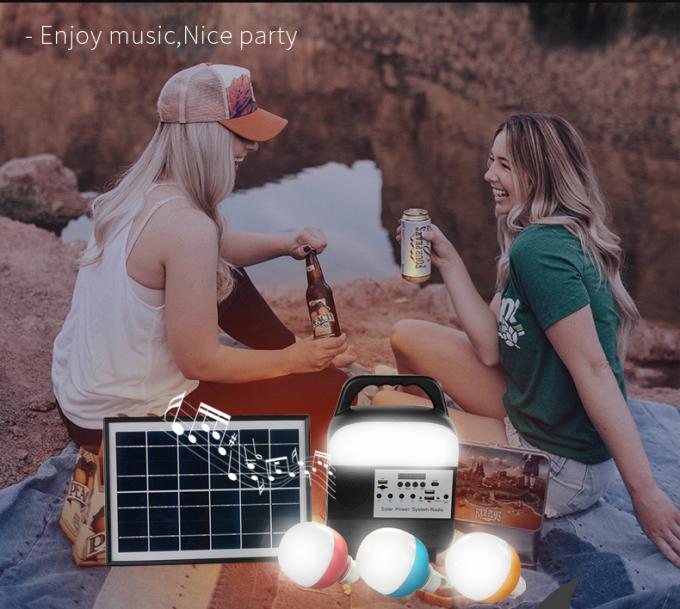 Portable Solar Energy System Camping Lamp Power Supply Microgenerator Home Emergency Light Multifunctional Solar Radio Frequency Modulation