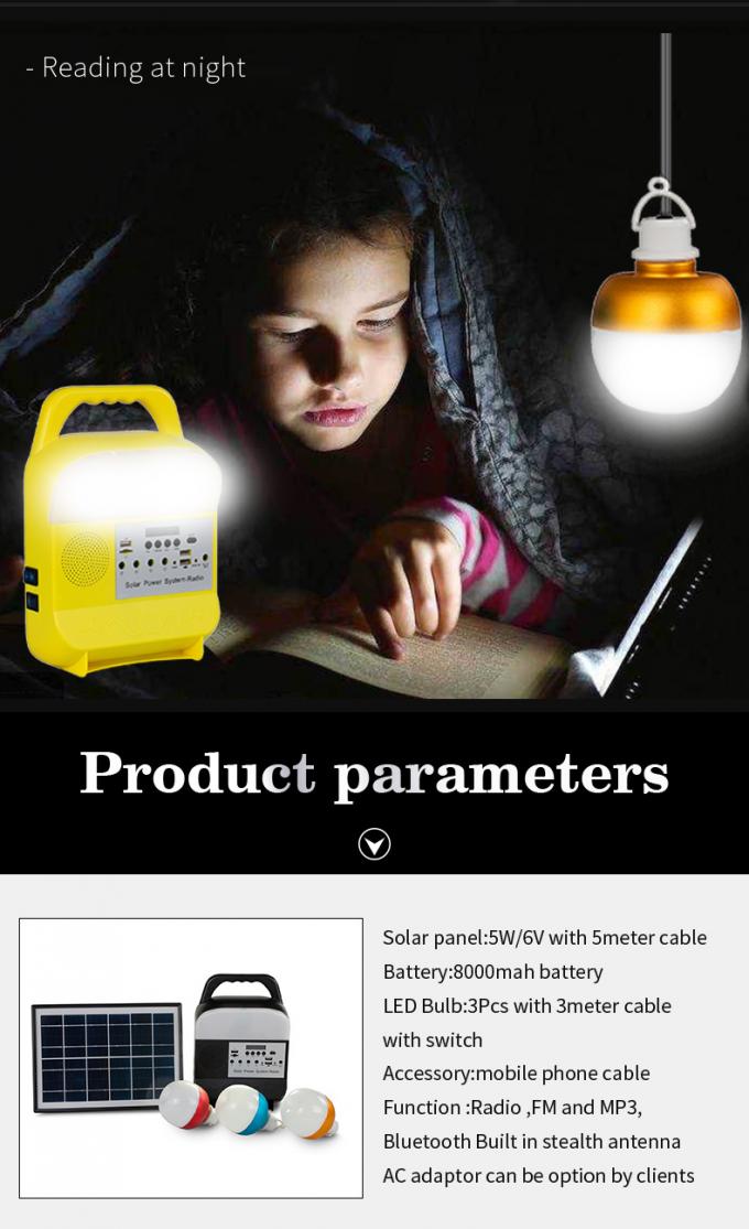 Portable Solar Energy System Camping Lamp Power Supply Microgenerator Home Emergency Light Multifunctional Solar Radio Frequency Modulation