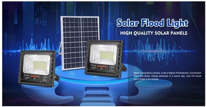300W High Quality Aluminum Alloy Solar Flood Lights Battery Replaceable High Bright Solar LED Flood Light