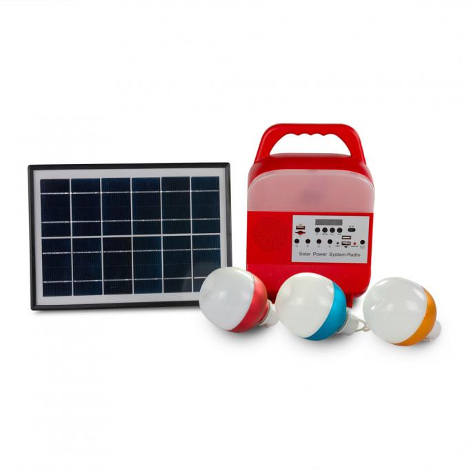 12W Solar Panel 4 LED Bulbs Portable Solar Power Lighting System Kit for Home with Mobile Phone Charging with Bracket
