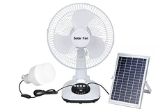 พัดลมไฟฟ้าพลังงานแสงอาทิตย์แบบพกพาสำหรับตั้งแคมป์ตั้งโต๊ะ Power Bank 12 นิ้ว